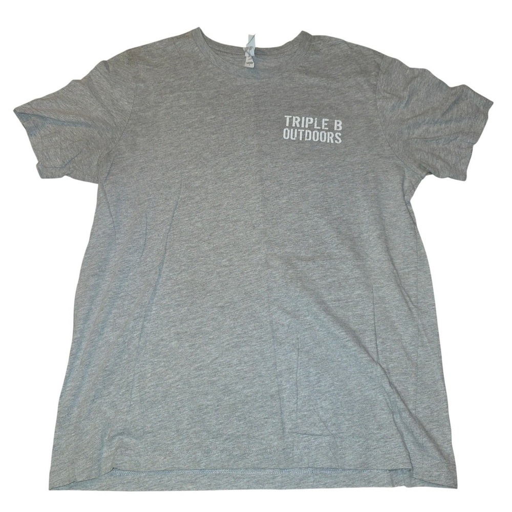 Triple B Outdoors Bella + Canvas Size Large Gray Men's t-shirt USA Flag